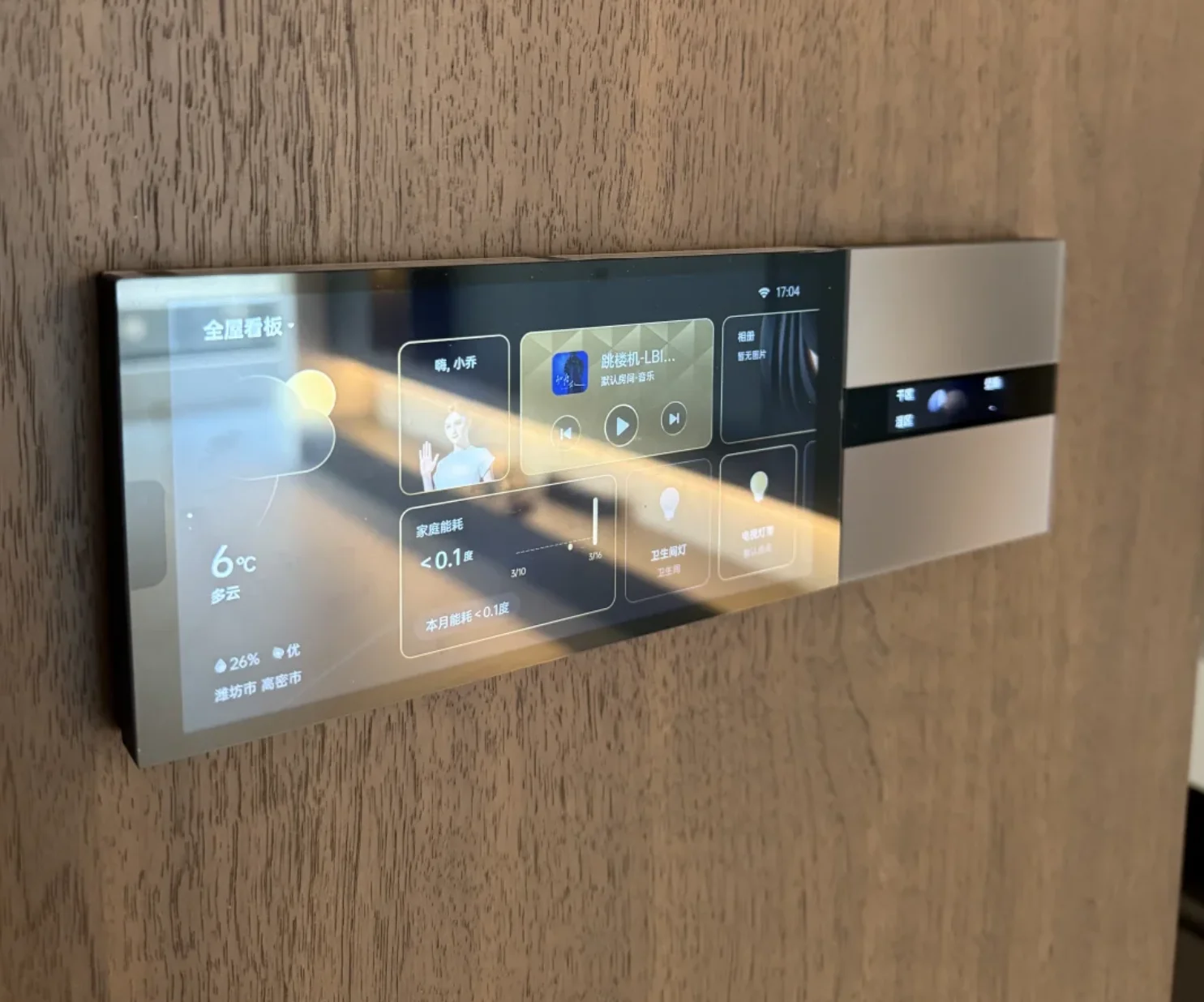 AG Glass LCD Screen Smart Wall Switch with MmWave Radar and 4 Button Zigbee Controller for Applehome HomeKit Automation