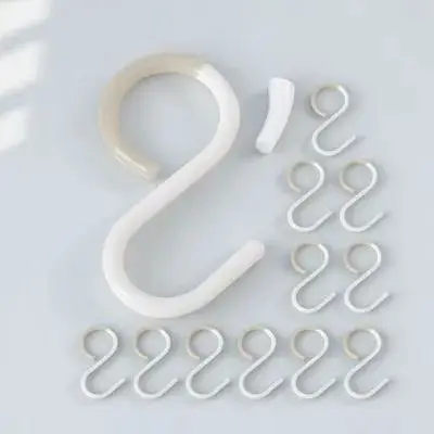 

12Pcs Storage S Hooks Heavy Duty Plastic Hanger Hooks for Towels Coats Hats Reusable Home Organization Indoor S Design Rust