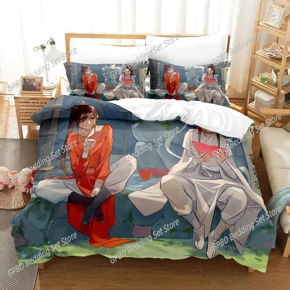 3d Print Heaven Official's Blessing Tian Guan Ci Fu Bedding Set Cartoon Anime three-piece set Adult Kid Bedroom Duvet cover Sets