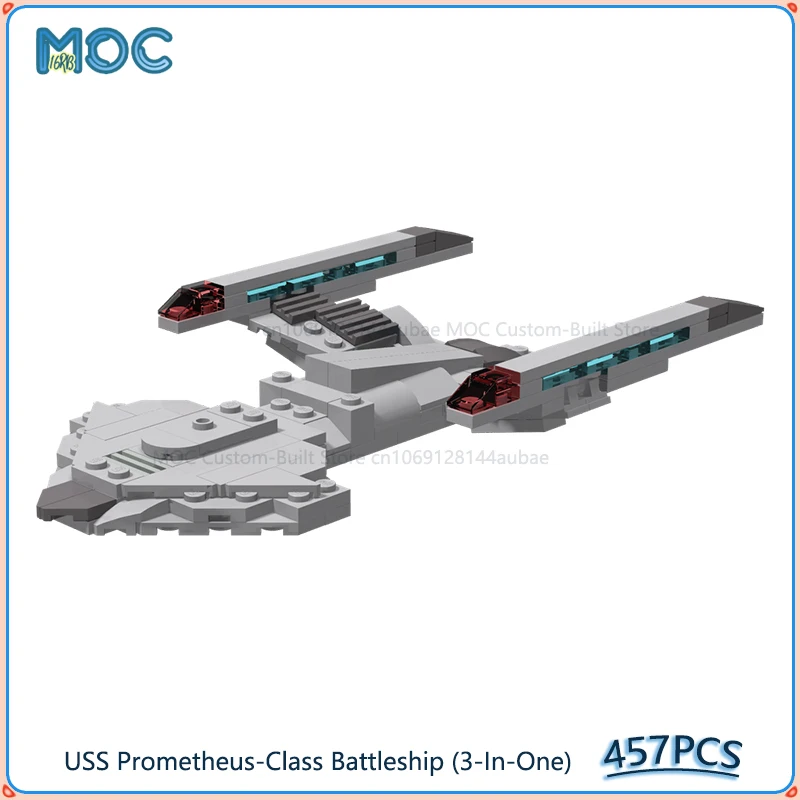 USS Prometheus Prometheus-Class Battleship 3-In-One MOC Building Blocks DIY Assemble Bricks Space Model Xmas Toys Gifts 457PCS