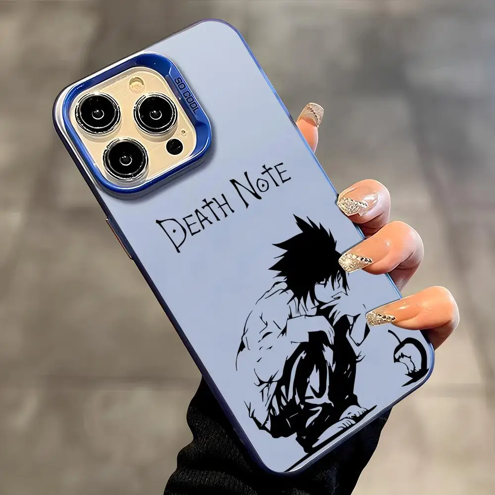 C-Comics D-Death N-Note جراب هاتف آيفون 17 16 15 14 13 12 11 برو ماكس الهواء الملونة ماتي ليزر أورورا للصدمات