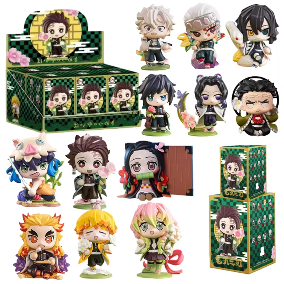 New Demon Slayer Tanjiro Kamado Nezuko anime cartoon figure blind box creative personalized statue model ornament surprise gifts