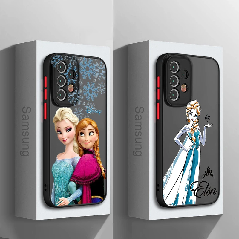 Disney Frozen Aisha Anna For Samsung Galaxy A15 A05 A54 A34 A24 A73 A53 A23 A52 A71 A51 Frosted Translucent Hard Phone Case