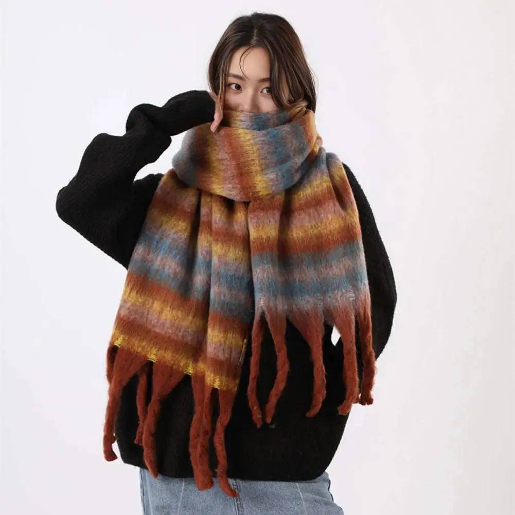 Women Winter Shawl Oversized Plaid Scarves for Women Winter Shawl Wrap with Tassel Detail Stylish Style for Ladies for Women