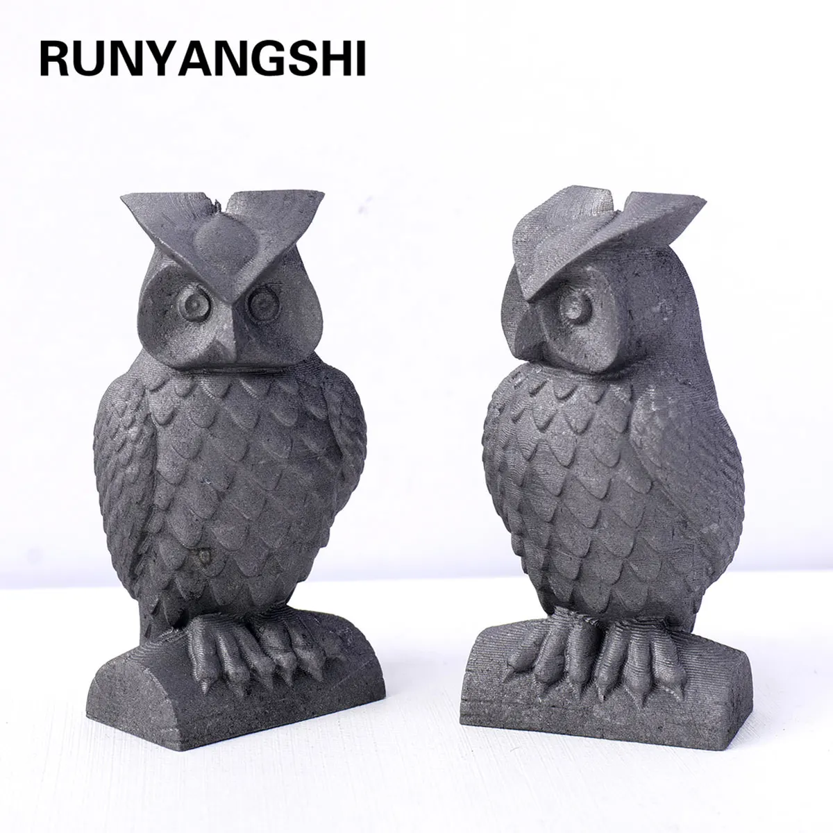 1PC Natural Crystal Shungite Owl Hand Engraving Carving Animal Quartz For Jewelry Modern Home Decoration