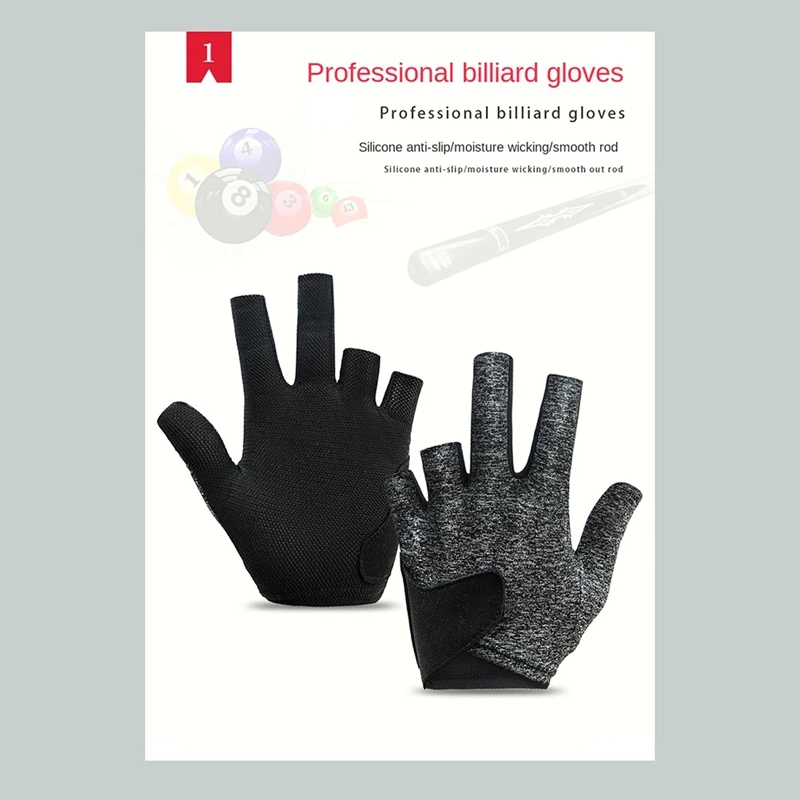 P5-Glove Professional Fix Finger Billiard Wristband Gloves Carom Snooker Practice Billiards Accessories