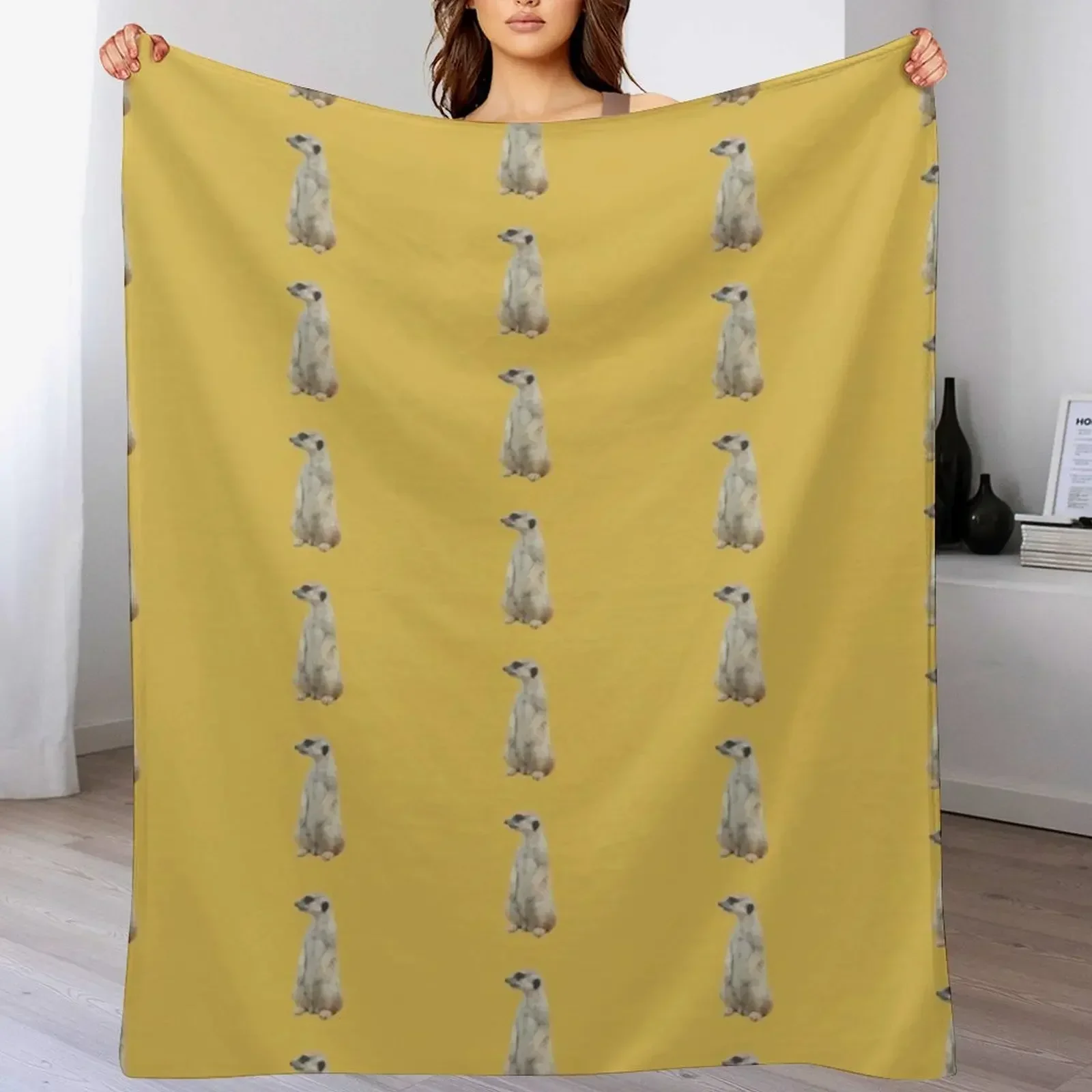 Cute Meerkat Sticker Throw Blanket Decorative Throw Sleeping Bag Polar Blankets