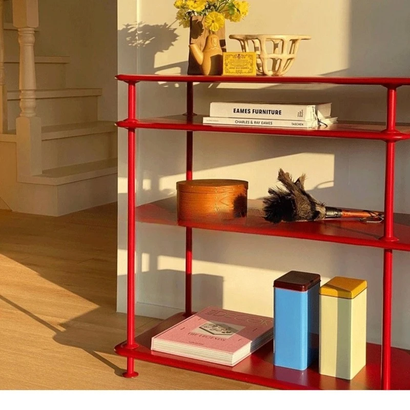 ornament floor rack shelf, small apartment living room storage bookshelf