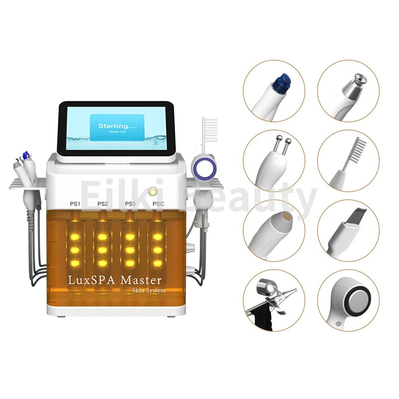 ใหม่แบบพกพา 8 In 1 Facial Oxygen Hydro Aqua Peel Water Jet Blackhead Removal ฟองขนาดเล็ก H2O2 Hydra Beauty Spa อุปกรณ์