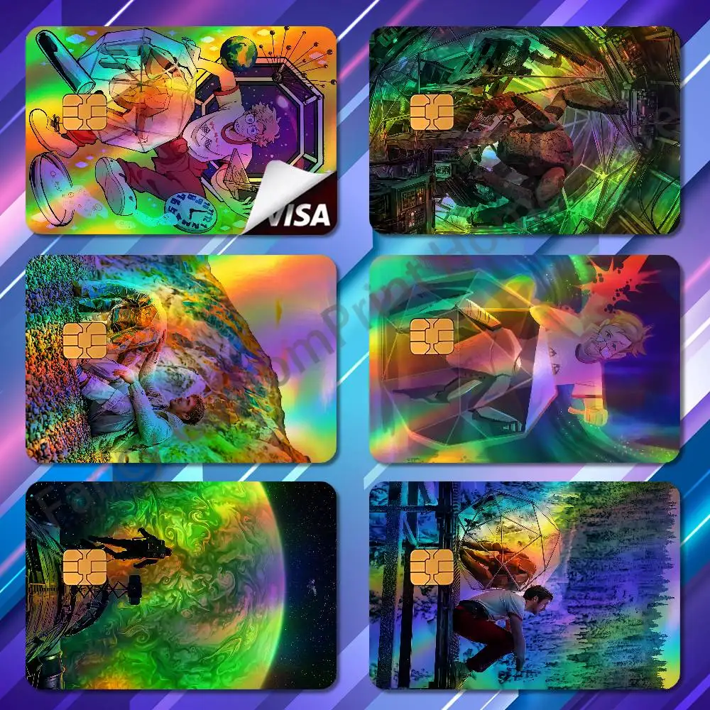 Ryan Gosling Project Hail Mary Anime Color Laser Stickers Film Skin Cover for JCB Bus Metro Debit Bank Card