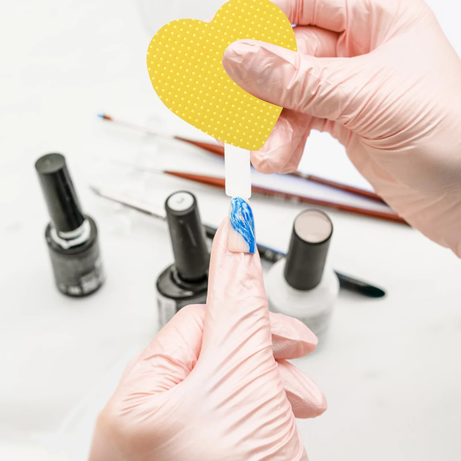 200개 하트 모양 네일 폴리쉬 리무버 패드 부드러운 보풀 없는 면 와이프 젤 매니큐어 제거용 속눈썹 연장 청소용