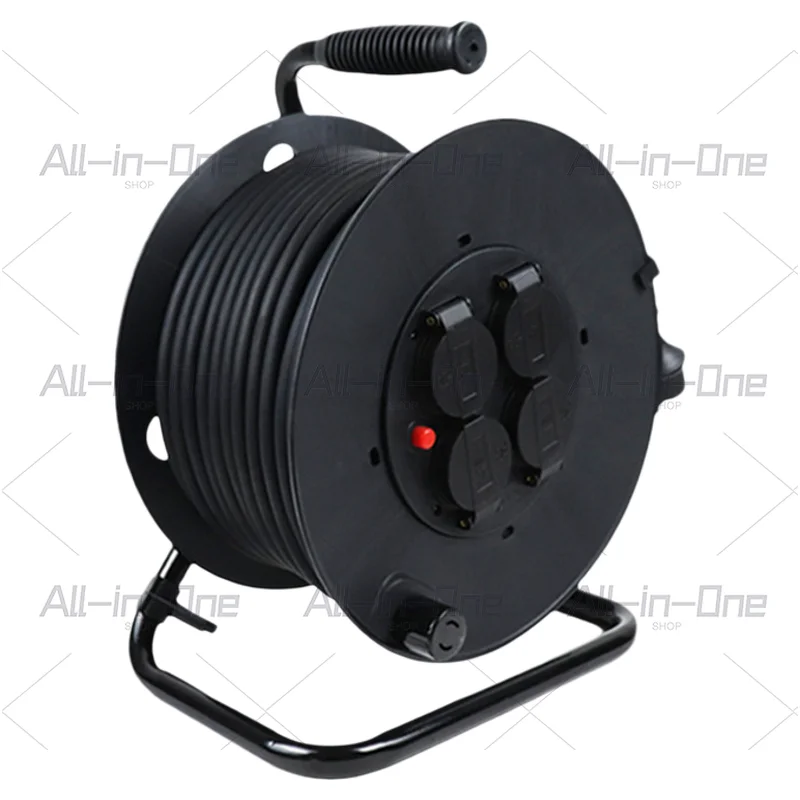 European 16A high-power reel, German standard 4-hole reel 25/40 meters mobile cable reel copper wire