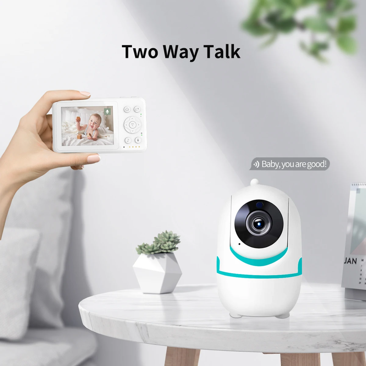 

3.2 Inch Video Baby Monitor With Pan Tilt Camera Wireless Two Way Audio Night Vision Security Babysitter VOX Wake Up USB Charge