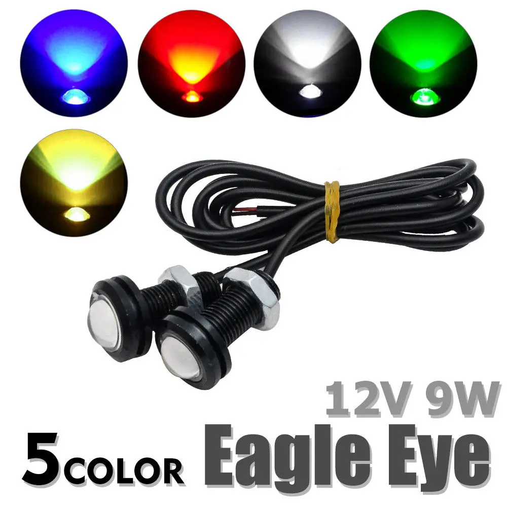 

2Pcs 18MM 110LM Car LED Eagle Eye Light Daytime Running DRL Backup Light White