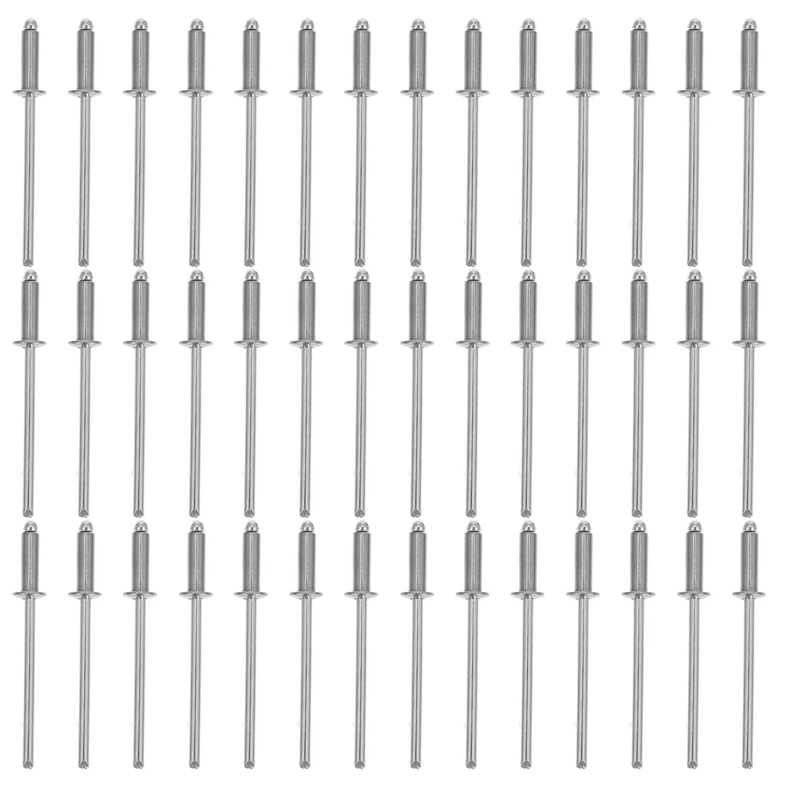 

50Pcs Stainless Steel Dome Head Blind Rivets Smooth Surface Open End Rivets for Construction Automotive Home Improvement Metal