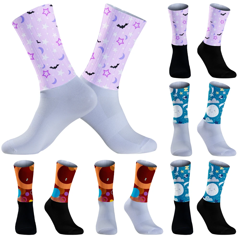 New ANTI SLIP Football Socks Mid Calf Non Slip Soccer Cycling Sports Socks Mens