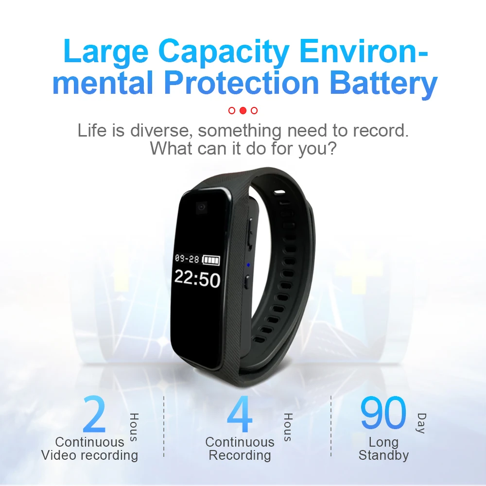 HD 1080P Mini Caméra Smart Bracelet Portable Portable Portable Vidéo Enregistrement Caméscope Bracelet Caméra Audio Sport DVR Montre