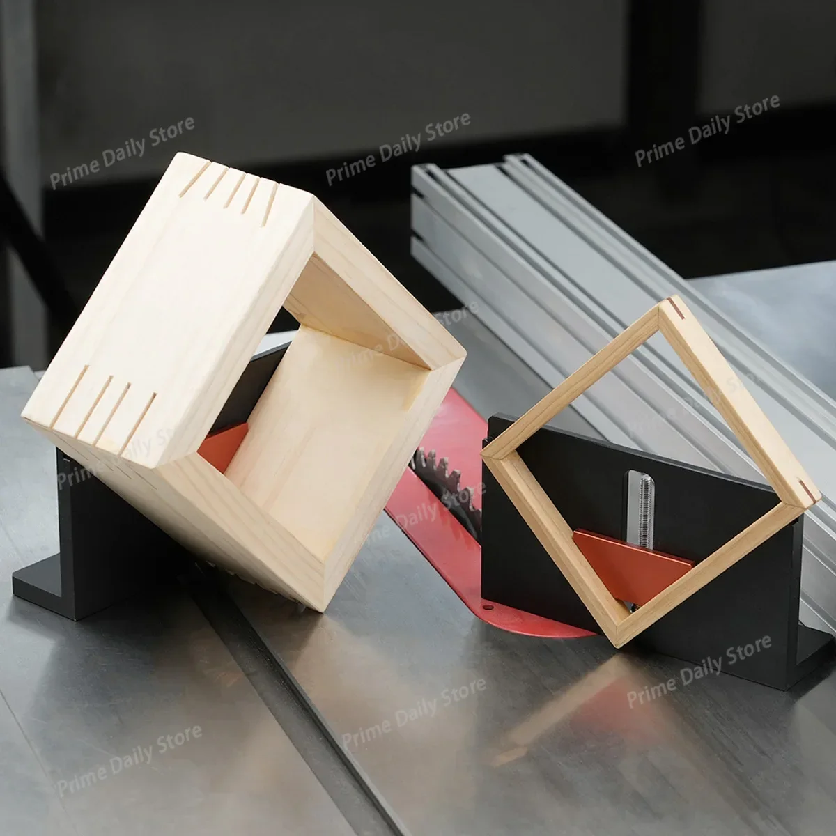 2‑Pcs Aluminum Right‑Angle Joinery Fixture, Corner Dovetail Spline Jig for Picture Frame, Furniture and Drawer Crafting
