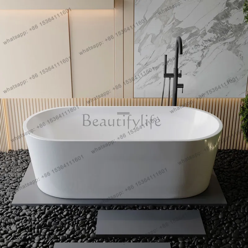 

Bathtub household small apartment acrylic movable bed and breakfast hotel vertical thermostatic bathtub