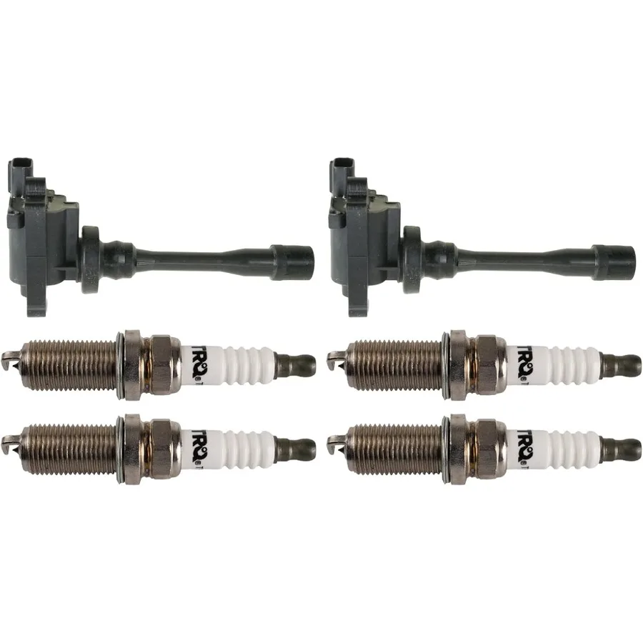 

TRQ Ignition Coil and Spark Plug Kit 6 Piece Iridium Spark Plugs for Enhanced Performance in 1997-2002 Mitsubishi Mirage 1998-2