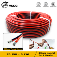 2Pin Silicone Cable Super Soft 8AWG 12 14 16 18 20 22 24 28 AWG Flexible High Temperature Resistant Tinned Copper Electric Wires