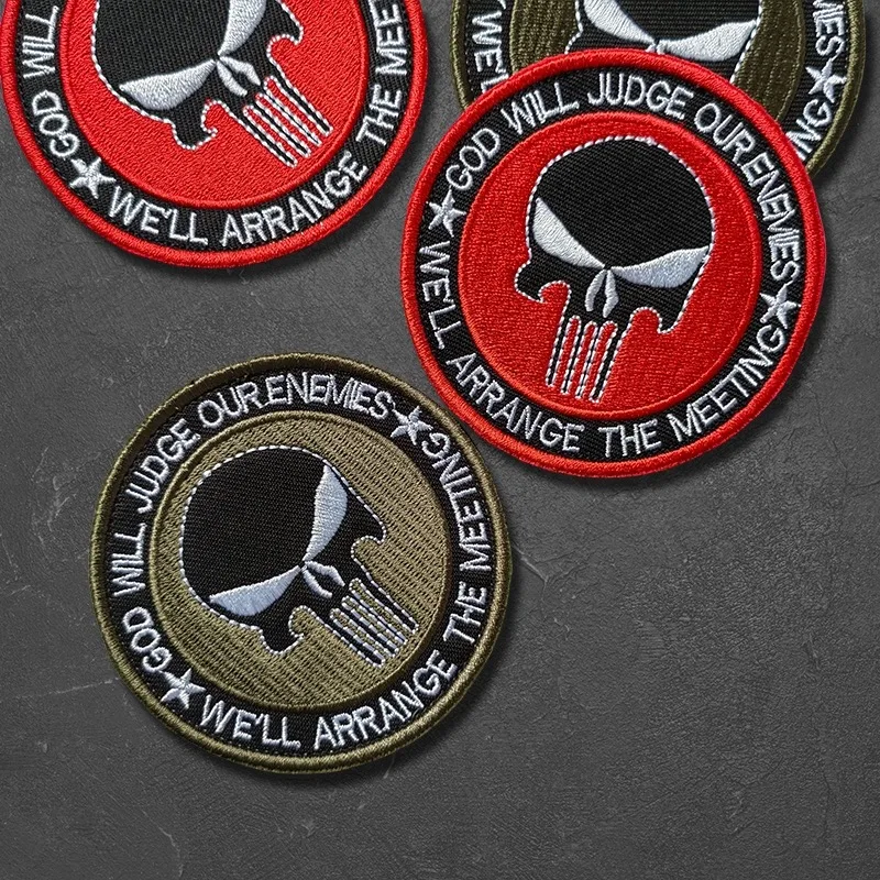 Odznaka wojskowa Punisher Patch Tactical Army Fan Series 3D Haftowana opaska na ramię Plecak Naklejka Naszywki na ubrania Haczyki Naszywki