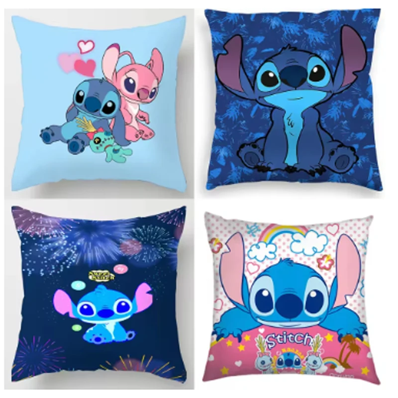 

Аниме рисунок Disney Stitch двусторонняя наволочка с принтом Kawaii Stitch подушка наволочка детская комната украшение интерьера подарки