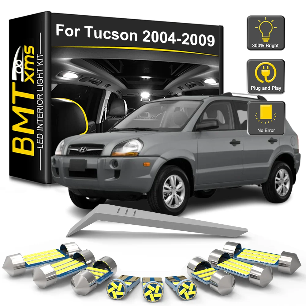 

BMTxms 4/8/12 шт. комплект автомобильных светодиодных внутренних ламп Canbus для Hyundai Tucson 2004 2005 2006 2007 2008 2009, внутренняя купольная лампа багажника