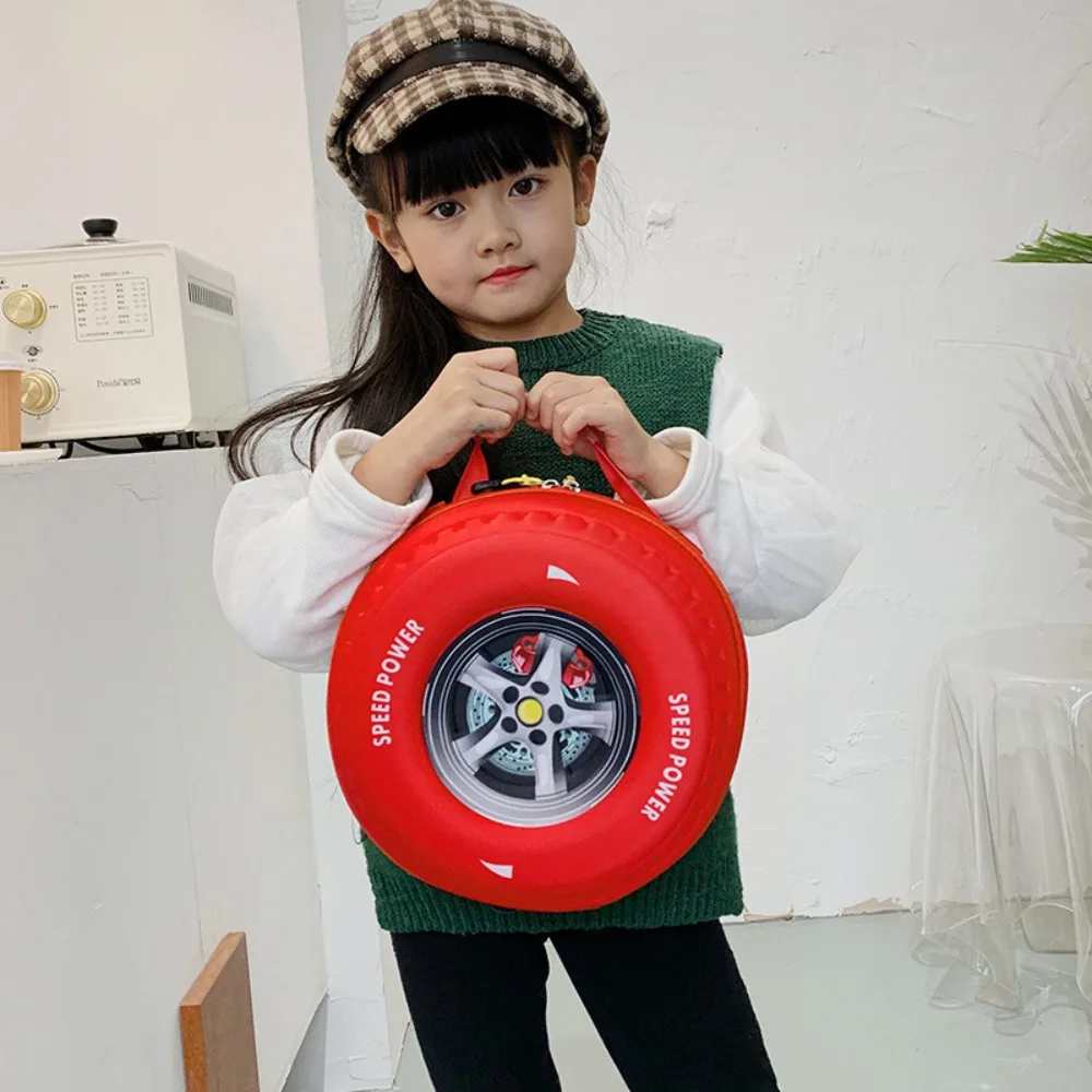New Colorful Tyre Shaped Children's Schoolbag 3D Cartoon EVA Wheel Backpack Kawaii Spinal Protection Kid Backpack Birthyday Gift