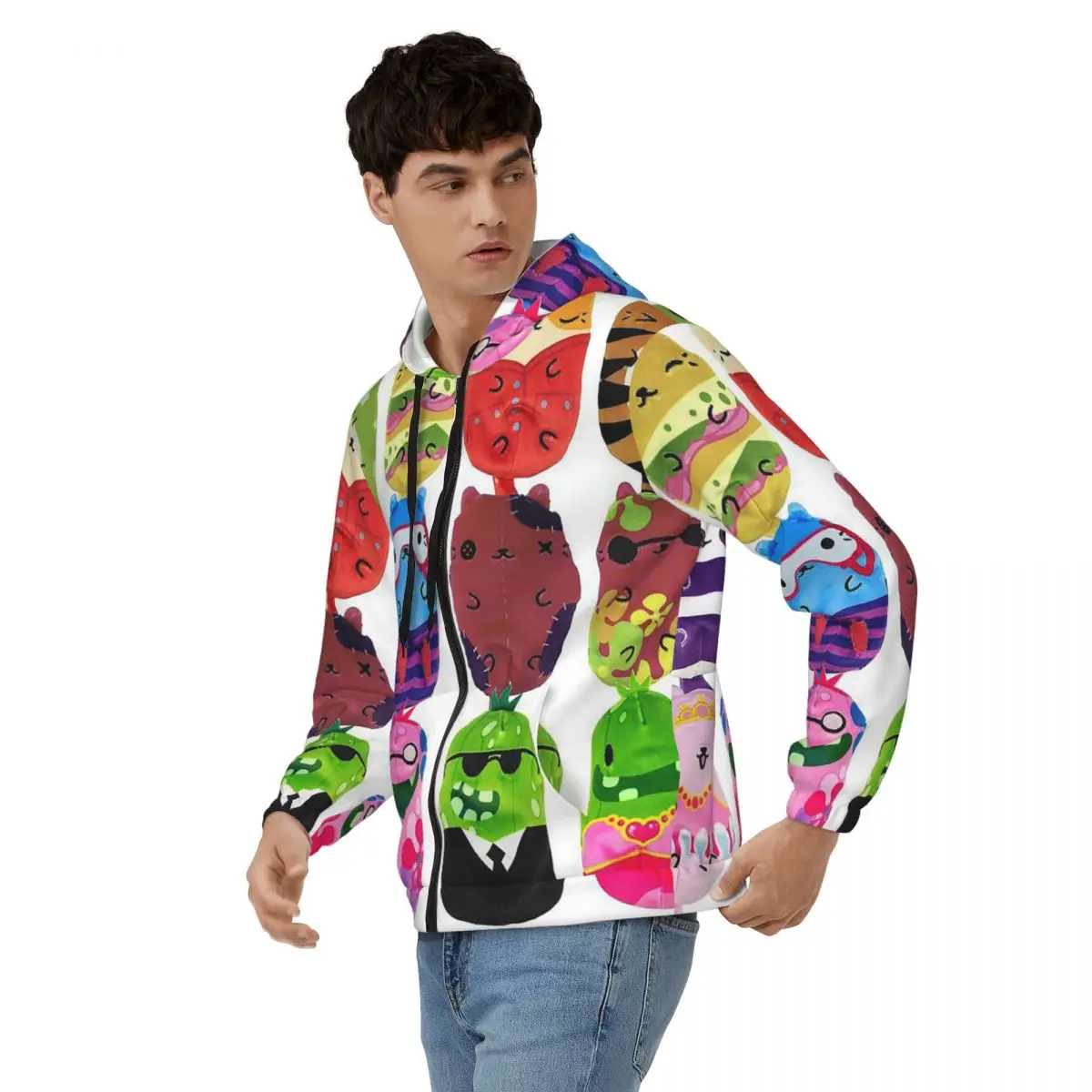 Cats Vs Pickles 12-Pack Zipper Hoodies Hip Hop Pullover Autumn Winter Men's Women's Sweatshirts Long Sleeve Tops
