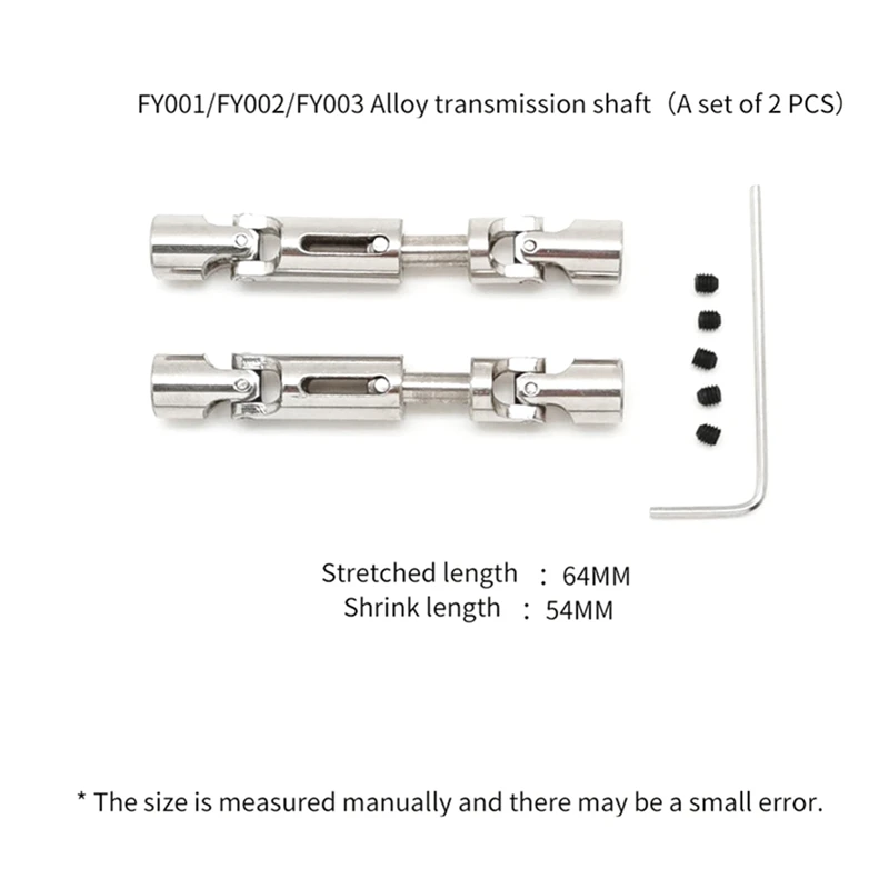 2Pcs FY001,FY002,FY003 Metal Drive Shaft Driveshaft CVD For FY001,002,FY003 RC Truck Car Upgrade Replacement