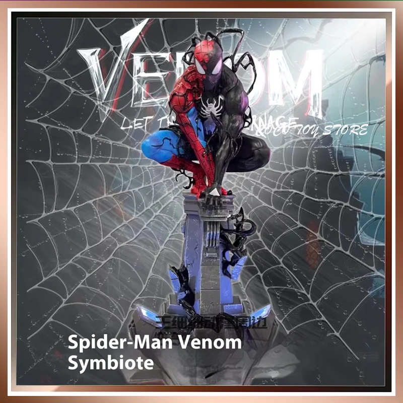 2024 New Spider-Man And Venom  Cool Boy Symbiote Gk Toy  Office Can Light Up Design Super Decoration Gift Choice For Boy