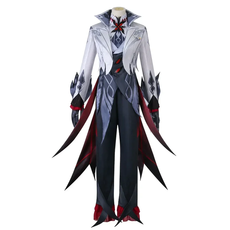 Harlequin Cosplay Kostüme Genshin Impact The Knave Komplettset Perücke Uniform Diener Snezhnaya Halloween Kostüme für Frauen