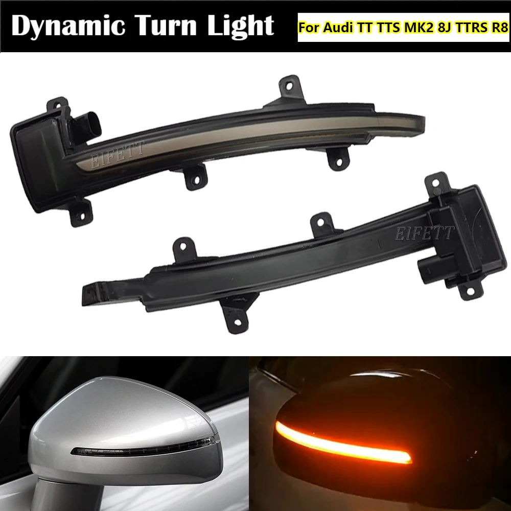 New LED Dynamic Turn Signal Blinker Side Mirror Indicator flicker Light For AudiTT TTS MK2 8J2007-2014 TTRS R8