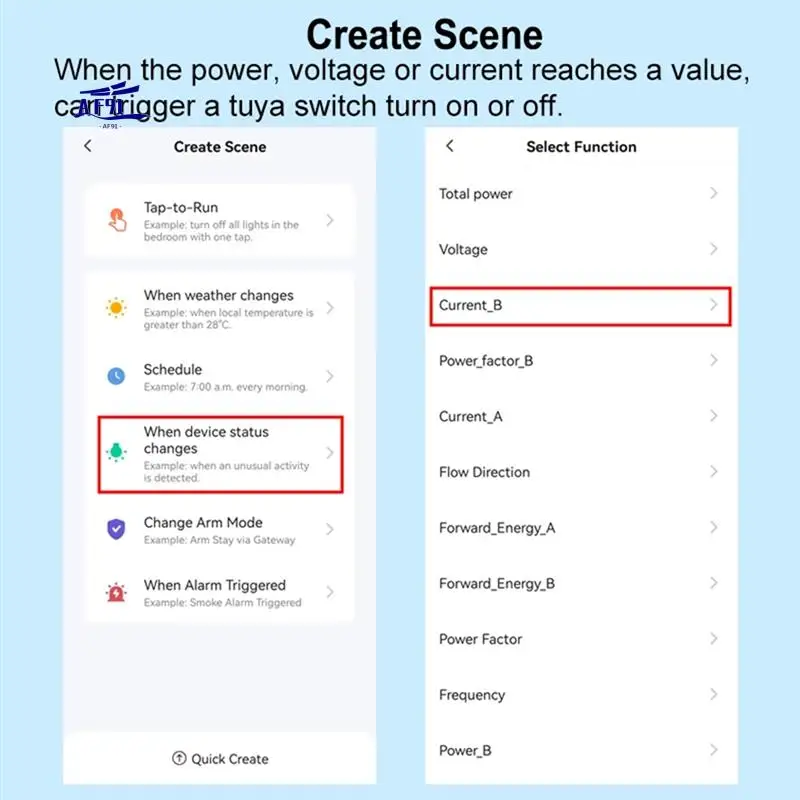 AF91-Tuya Smart Zigbee Energy Meter Bidirectional With Current Transformer Clamp App Monitor Power 80A