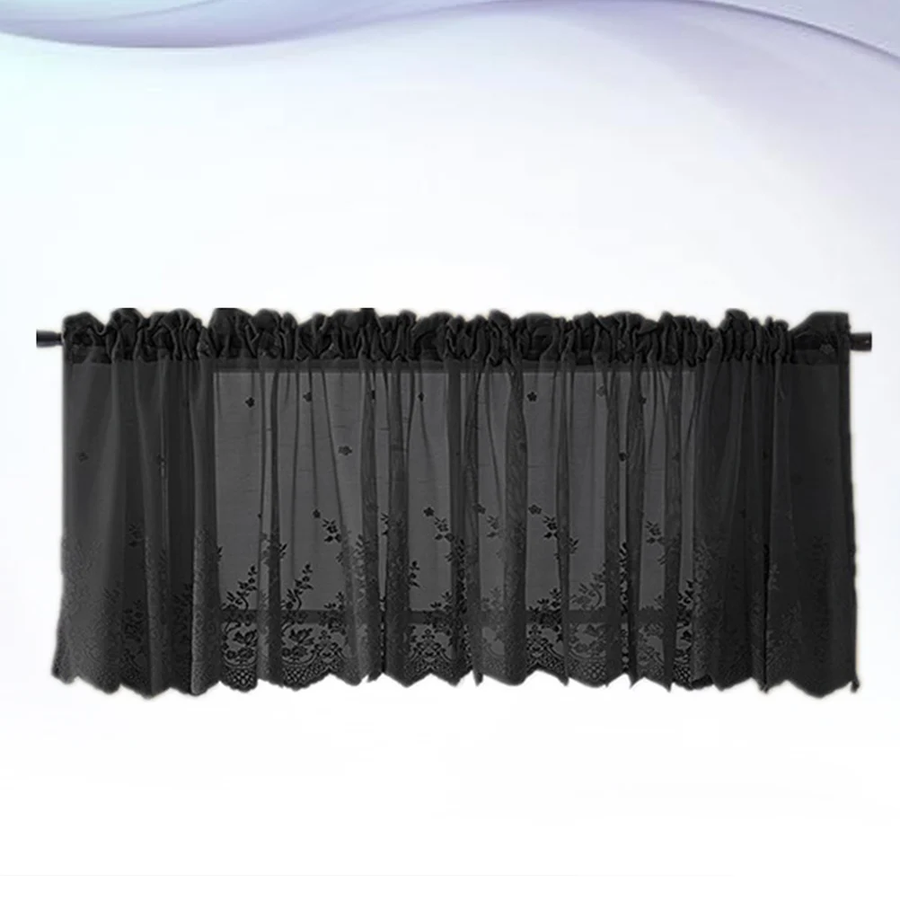 

Lace Curtain Short Half Curtain Premium Polyester Window Decorative Shade 137x61cm Proof Soft Ventilated