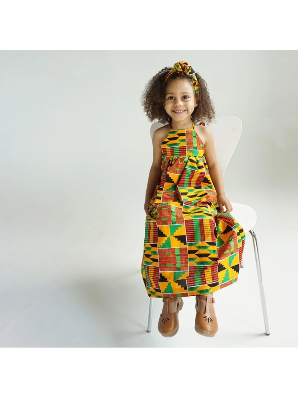 Zomer Afrikaanse Kanga-kleding voor kinderen Meisjes Boheemse stijl Strandfeest Vakantie Afrikaanse kleding Vakantiekostuum - afbeelding 2