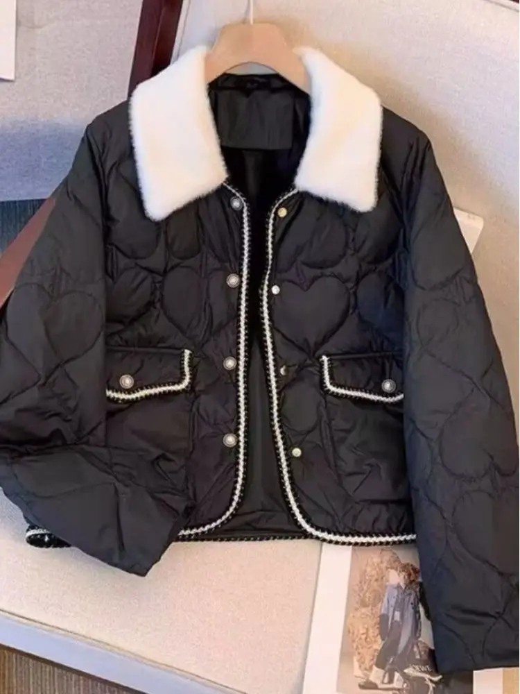 

Lightweight down Cotton Jaet Women's Sle 2026 Winter New Small Size Faionable Versatile Wool Collar Cotton Coat