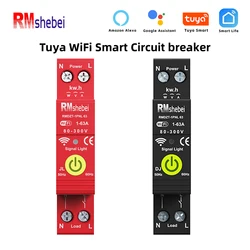 RMshebei TUYA wifi smart circuit breaker 63A adjustable wireless utomatic switch din rail energy meter wifi timer switch 220v