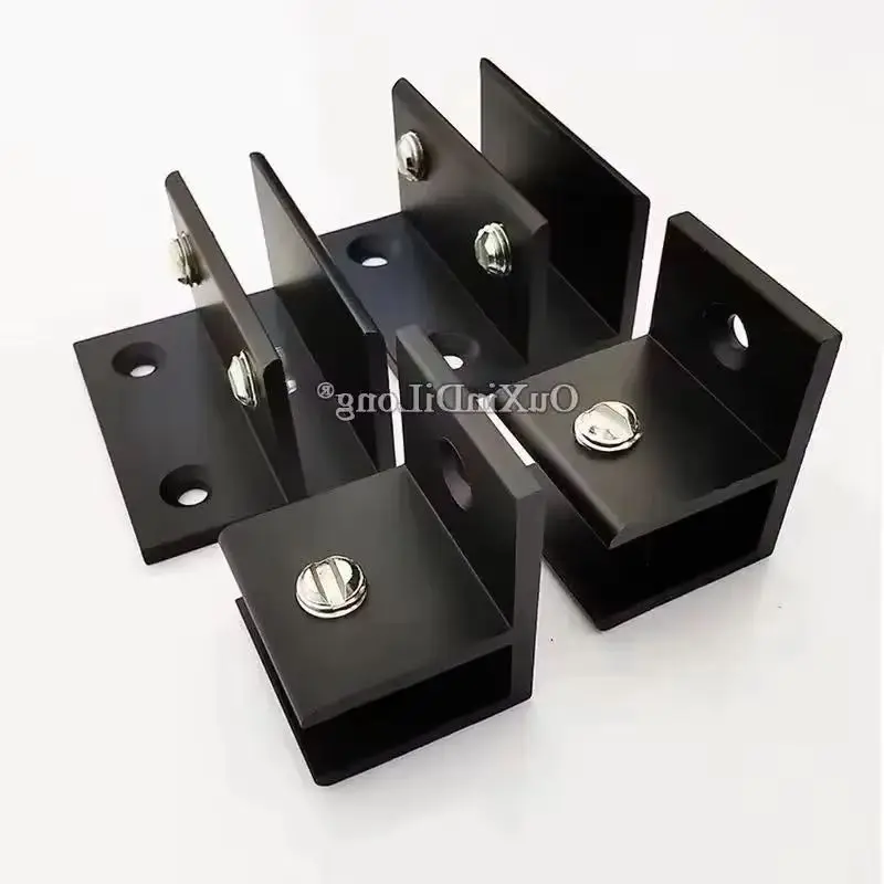 

Новые 4 шт. черные зажимы для стекла из алюминиевого сплава, F-образные кронштейны для акриловых и стеклянных полок, без сверления, для стекла толщиной 8-12 мм