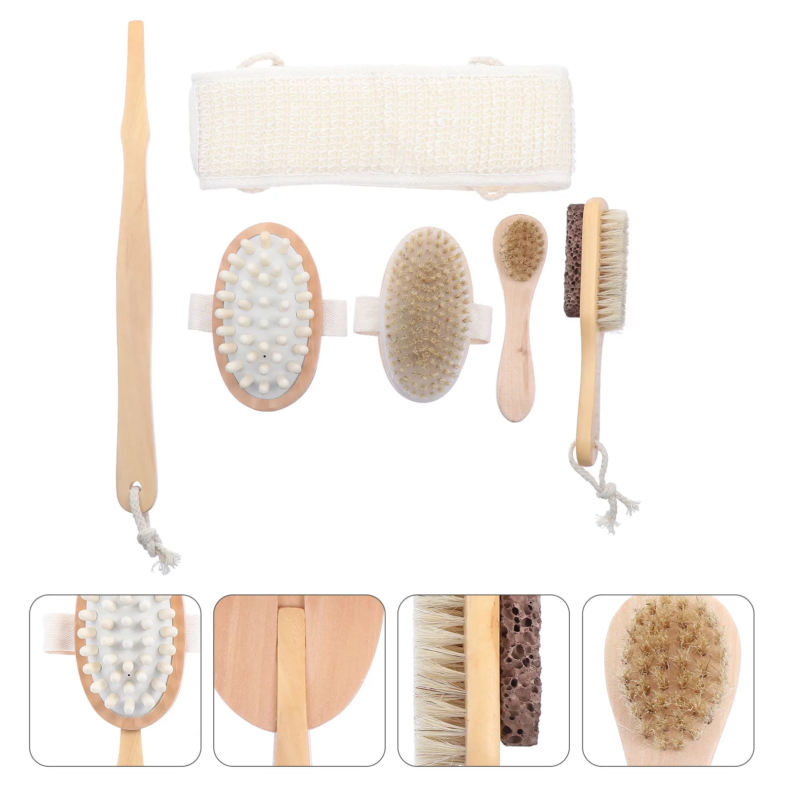 

Набор из 6 многофункциональных щеток для тела с крючком для подвешивания: комфортный массаж и спа-уход во время душа
