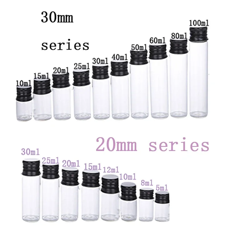 5Pcs 5ml-10ml Repeatable Glass Bottles With Aaluminum Lid Powder Tablet Dispenser Container Empty DIY Storage Bottle Sample.