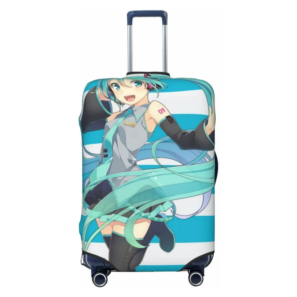 カスタム初音ミク-vocaloid-ロックアニメ旅行荷物カバー洗えるスーツケースカバープロテクターフィット-18-32-インチ