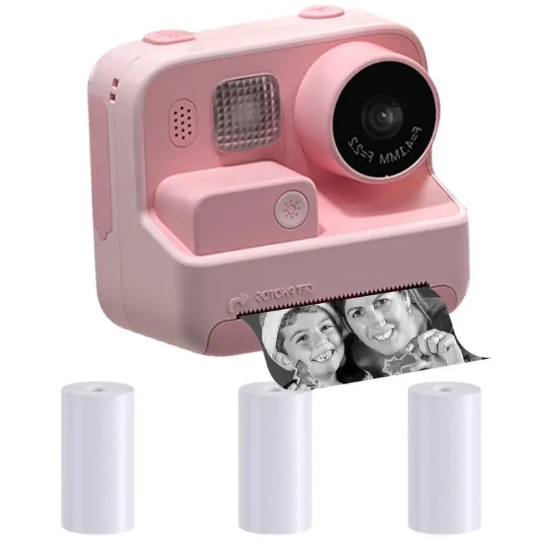 

Print Digital Camera Kids Instant Print Camera With 3 Rolls Print Paper Thermal Printing Video Camera Gift For Girls Boys Kids