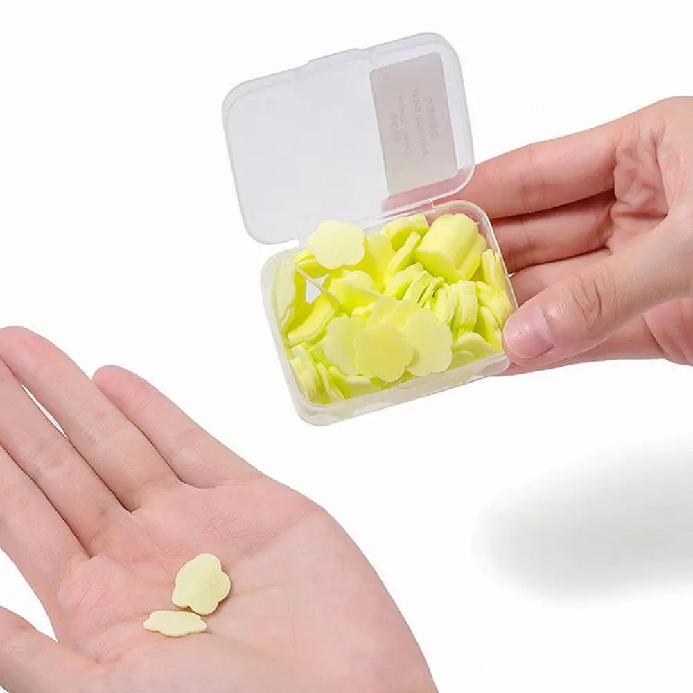 100 pcs Travel Portable Soap Sheets Cleaning Dissolvable Soap Paper Mini Convenient Hand Washing Soap Children