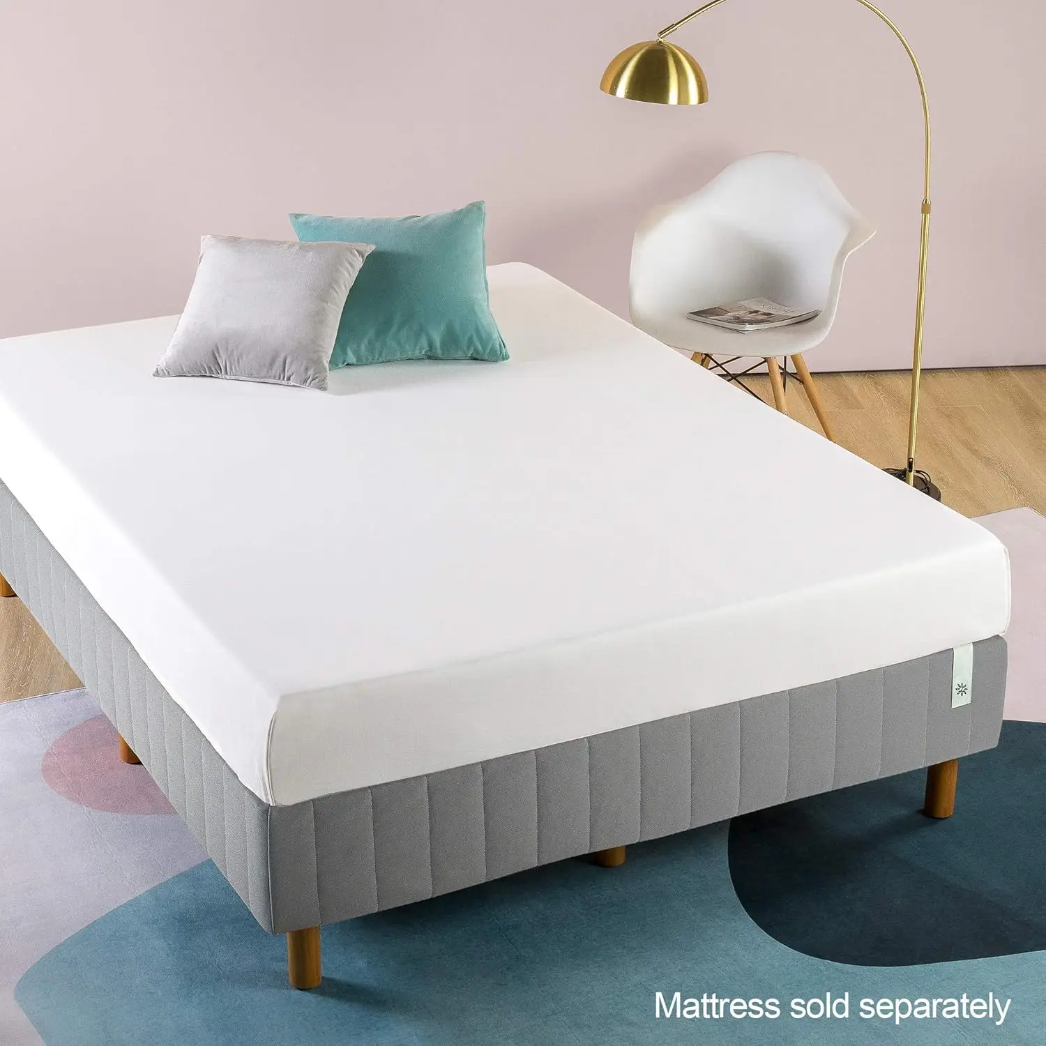 Good Design Award Winner Justina Metal Mattress Foundation, 16 Inch Platform Bed, No Box Spring Needed, Queen
