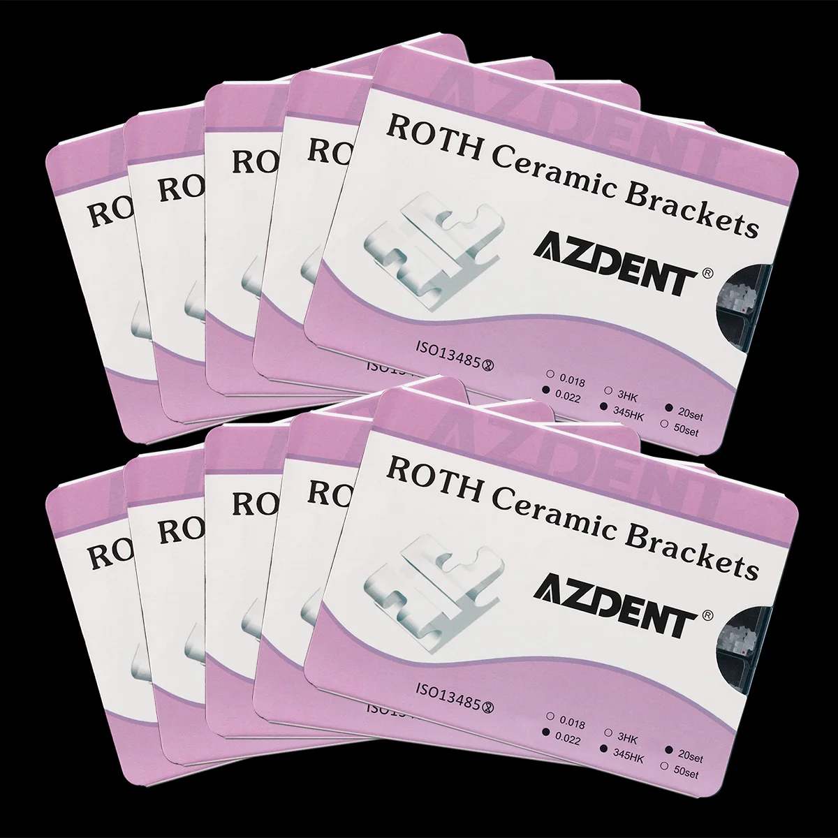 400 sztuk/paczka AZDENT Dental ortodontyczne wsporniki ceramiczne 5*5 Roth/MBT.022 345 haczyki podstawa siatkowa