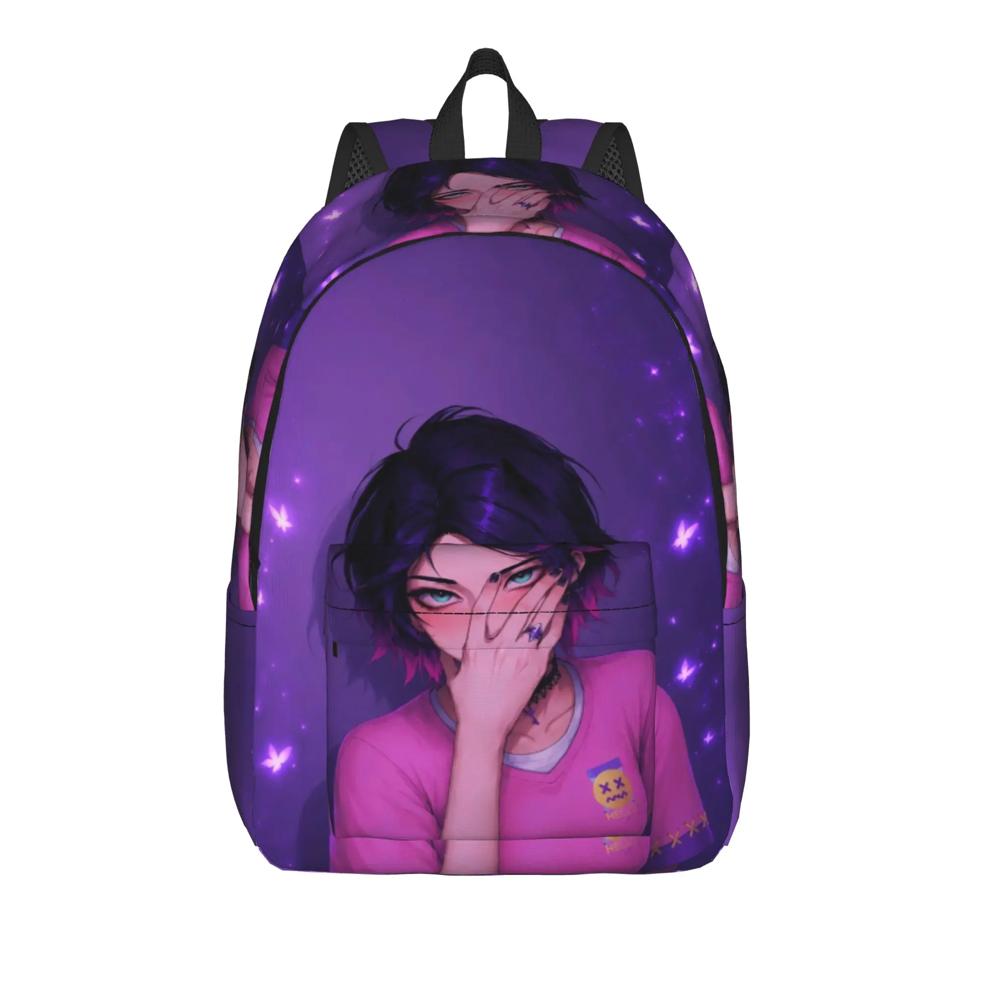 Clove Backpack Boy V-Valorant Pattern Backpacks Polyester Cute High School Bags Camping Colorful Rucksack