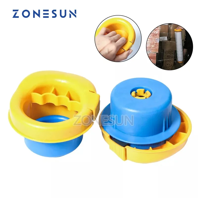 ZONESUN-mango de película elástica de plástico de mano, herramientas de envoltura de película Manual, textura PP, herramientas de envoltura de película reutilizable