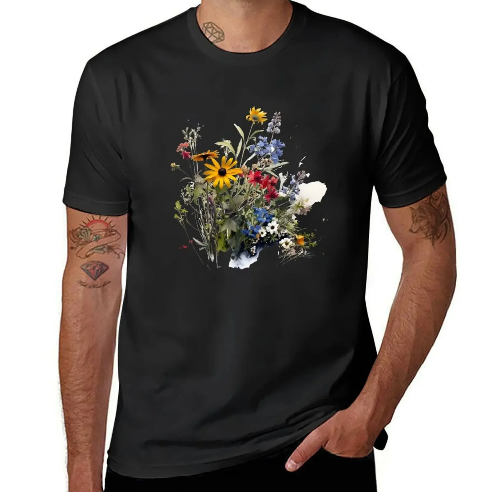 Wild Flowers Botanical Flower Nature T-Shirt customs oversizeds anime mens graphic t-shirts big and tall